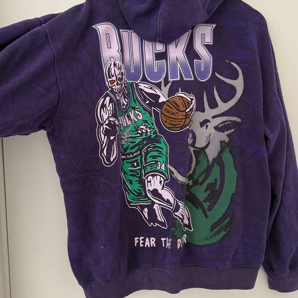 Warren Lotas Deep Purple NBA Bucks “Fear The Dear” Hoodie.